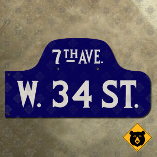 New York City W. 34th Street at 7th Avenue street sign