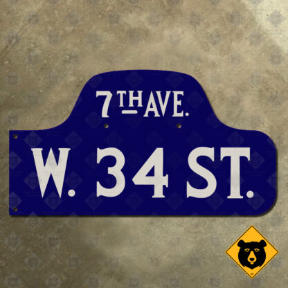New York City W. 34th Street at 7th Avenue street sign
