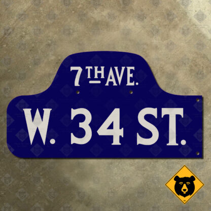 New York City W. 34th Street at 7th Avenue street sign