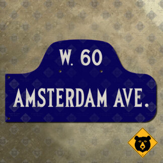 New York City Amsterdam Avenue at W. 60th Street sign