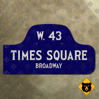 New York City Times Square (Broadway at W. 43rd Street) street sign