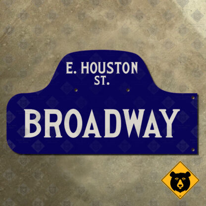 New York City Broadway at E. Houston Street sign