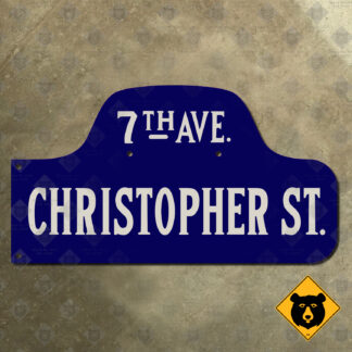 Christopher Street at 7th Avenue humpback street sign