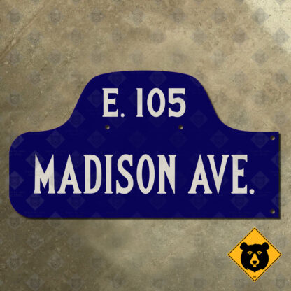 New York City Madison Avenue at E. 105 street sign
