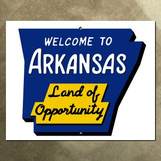Arkansas Land of Opportunity welcome sign