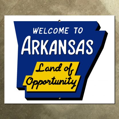 Arkansas Land of Opportunity welcome sign