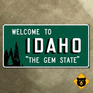 Welcome to Idaho, The Gem State state line sign