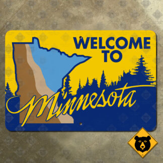 Welcome to Minnesota state line welcome sign (1990)