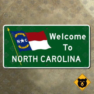 Welcome to North Carolina state line sign