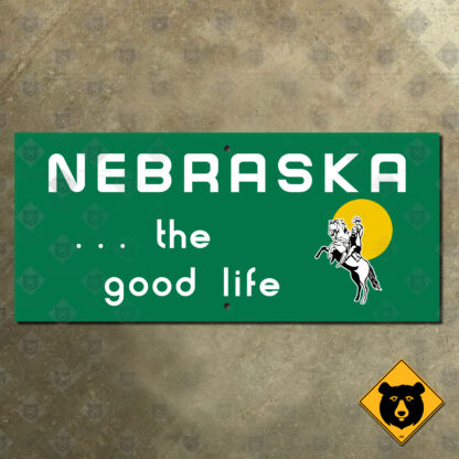 Nebraska state line marker (cowboy)