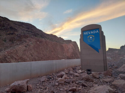 Nevada Hoover Dam Bypass state line sign - Image 3