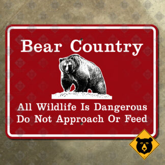 United States Forest Service Bear Country sign