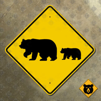 California–Nevada Bear Crossing sign