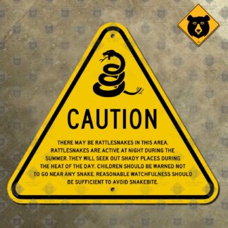 Cartello Metallico Vintage 'Caution There May Be Rattlesnakes' - Segnale Di Sicurezza Per Esterni - 20x30 Cm