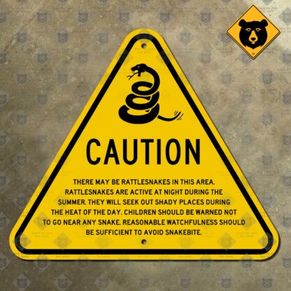 California rattlesnake warning sign