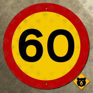 Iceland 60 km/h speed limit sign