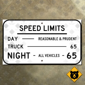 Montana Reasonable & Prudent speed limit sign