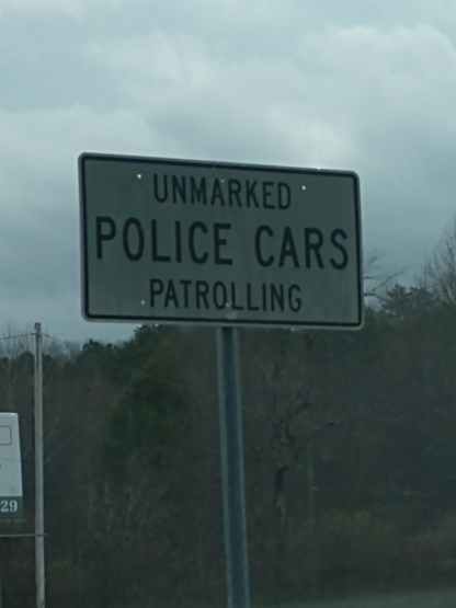 North Carolina Unmarked Police Cars Patrolling sign - Image 3