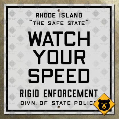 Rhode Island Watch Your Speed sign