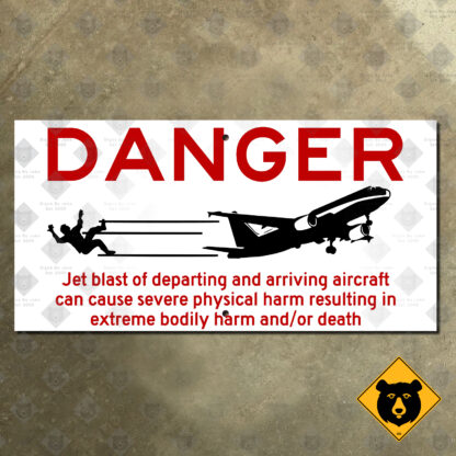 Sint Maarten Maho Beach DANGER jet blast warning sign