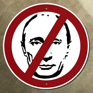 Ukraine No Putin regulatory highway sign