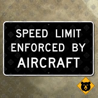 Virginia Speed Limit Enforced By Aircraft sign