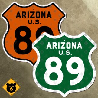 Arizona US Route 89 colored directional highway marker