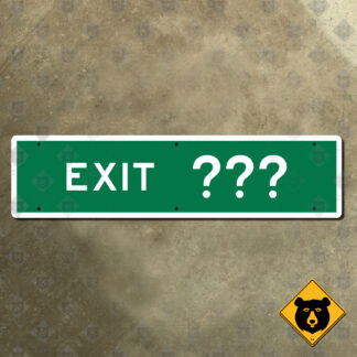 United States exit number plaque sign