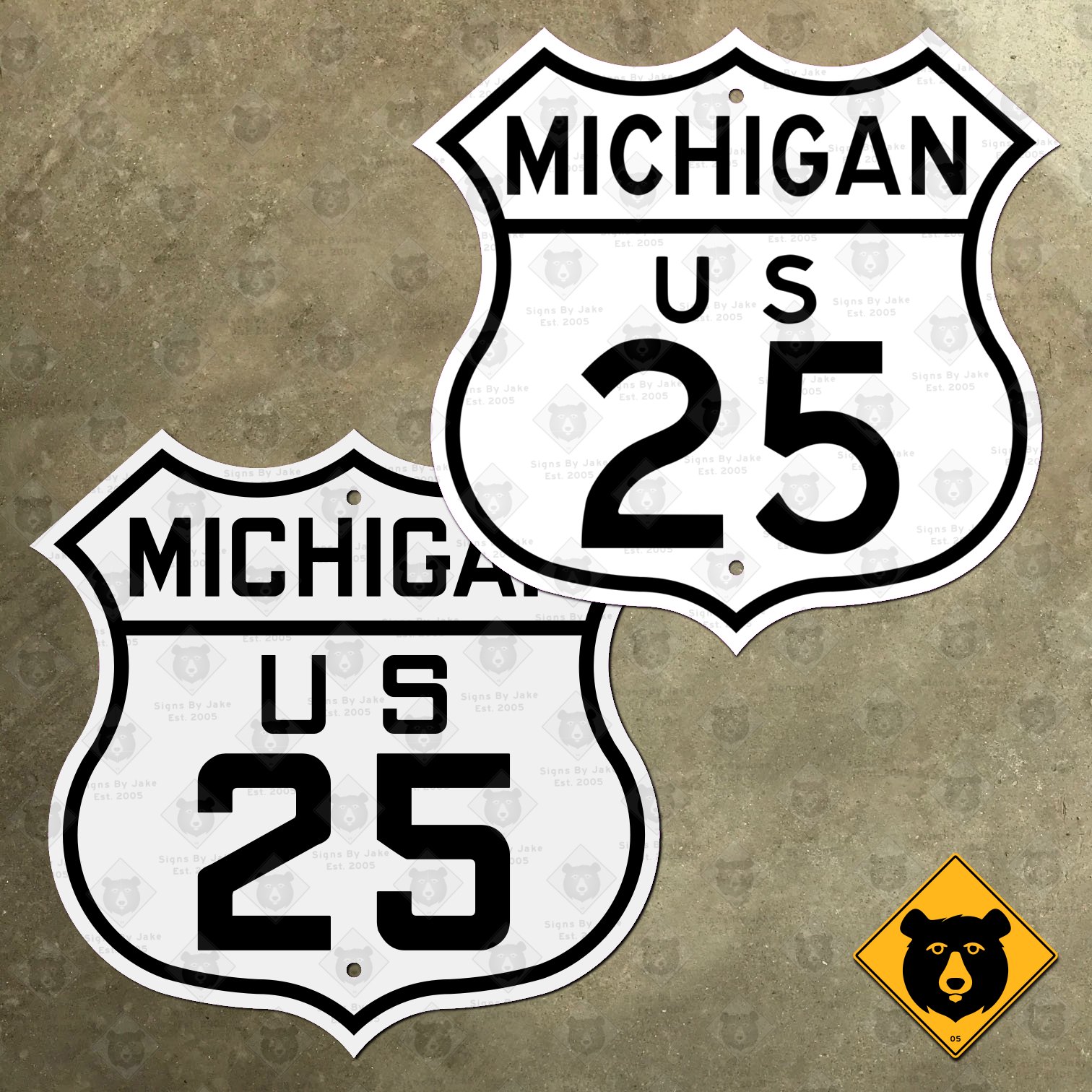 Michigan US Route 25 highway marker sign