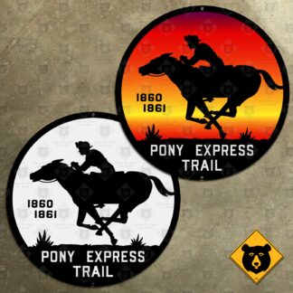 Nevada Pony Express Trail 75th anniversary sign