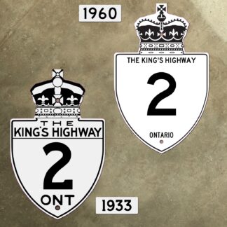 Ontario King's Highway 2 provincial route marker sign