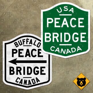 New York Peace Bridge highway sign
