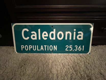 Wisconsin Caledonia city limit sign