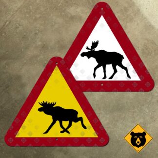 Scandinavian moose (elk) warning sign