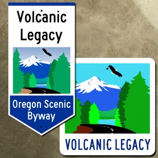 California–Oregon Volcanic Legacy Scenic Byway sign